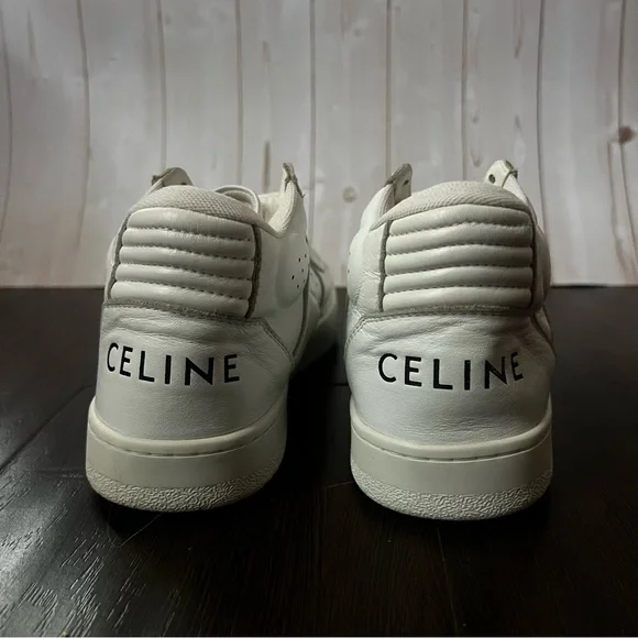 CELINE Womens White Calf Leather High-Top Logo Sneakers
SIZE 36 EU / 6 US - Picture 3 of 15